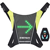 shenkey Chaleco de señal de Giro LED- Chaleco Reflectante LED con indicador de dirección: Control Remoto- Luces de Giro…